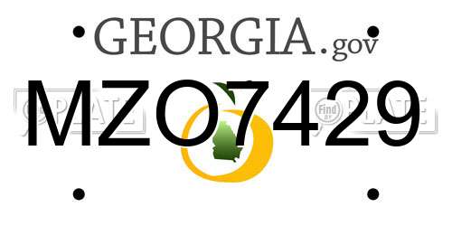 MZO7429 Georgia License Plate
