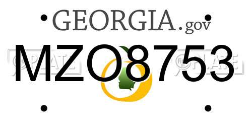 MZO8753 Georgia License Plate