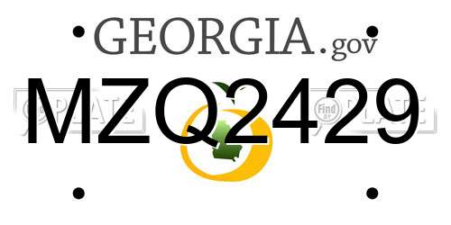MZQ2429 Georgia License Plate