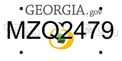 MZQ2479 Georgia License Plate