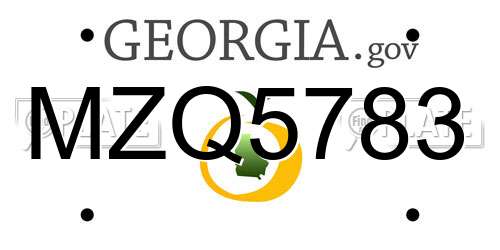 MZQ5783 Georgia License Plate