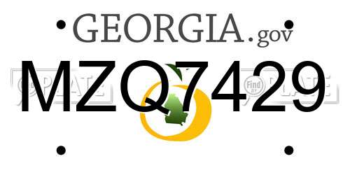 MZQ7429 Georgia License Plate