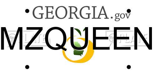 MZQUEEN Georgia License Plate