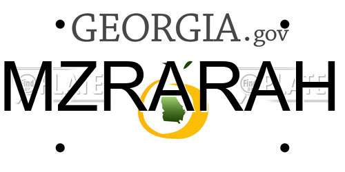 MZRARAH Georgia License Plate