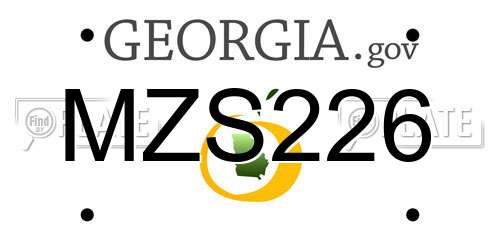 MZS226 Georgia License Plate