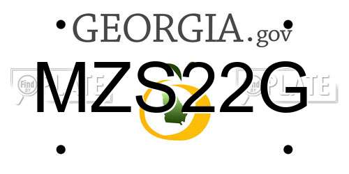 MZS22G Georgia License Plate