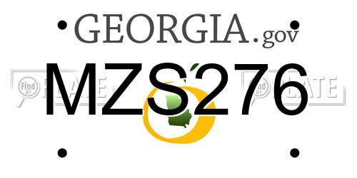 MZS276 Georgia License Plate