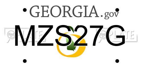 MZS27G Georgia License Plate