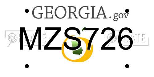MZS726 Georgia License Plate