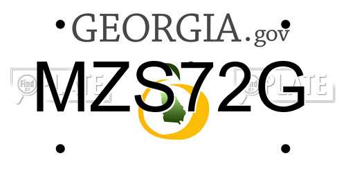 MZS72G Georgia License Plate