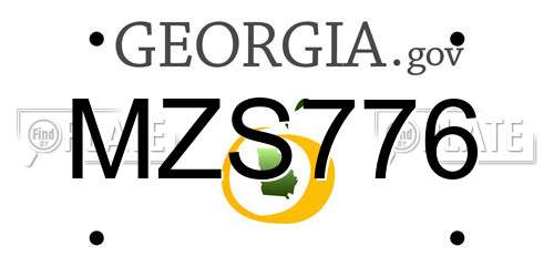 MZS776 Georgia License Plate