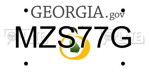 MZS77G Georgia License Plate