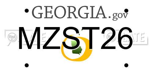 MZST26 Georgia License Plate