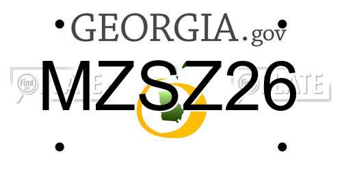 MZSZ26 Georgia License Plate