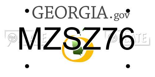 MZSZ76 Georgia License Plate