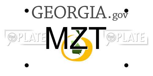 MZT Georgia License Plate