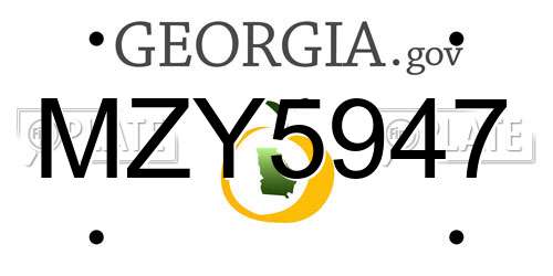 MZY5947 Georgia License Plate