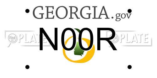 N00R Georgia License Plate