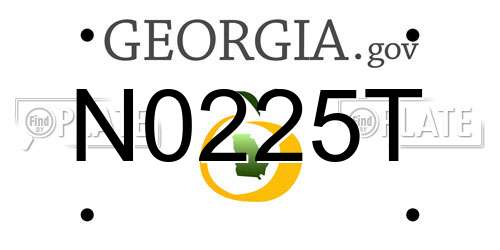 N0225T Georgia License Plate