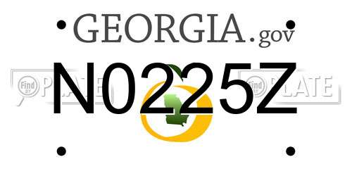 N0225Z Georgia License Plate