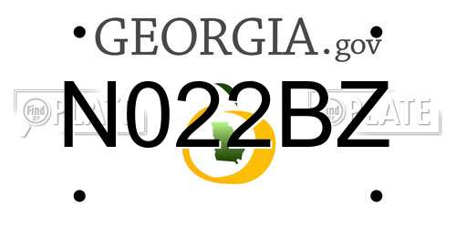 N022BZ Georgia License Plate