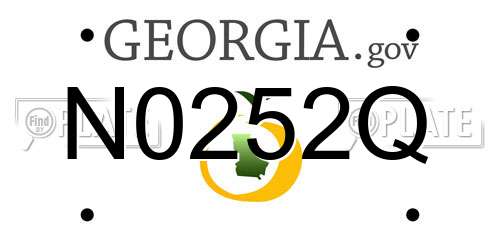 N0252Q Georgia License Plate