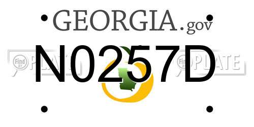 N0257D Georgia License Plate