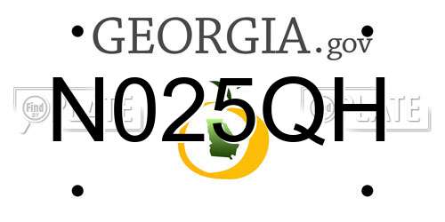 N025QH Georgia License Plate