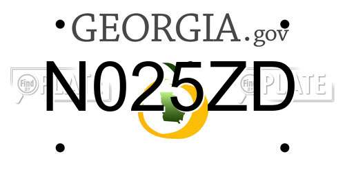 N025ZD Georgia License Plate