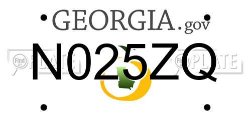 N025ZQ Georgia License Plate
