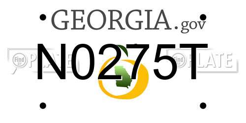 N0275T Georgia License Plate