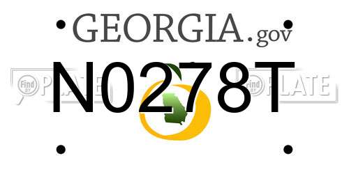 N0278T Georgia License Plate