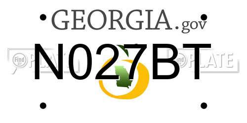 N027BT Georgia License Plate