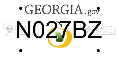 N027BZ Georgia License Plate