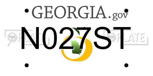 N027ST Georgia License Plate