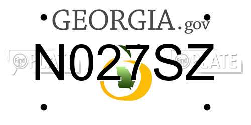 N027SZ Georgia License Plate