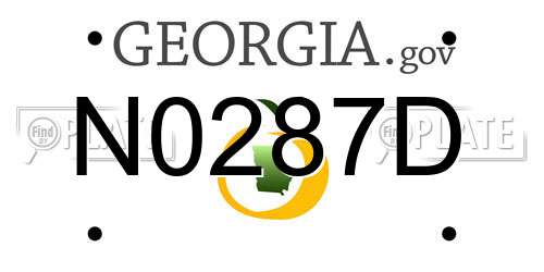 N0287D Georgia License Plate