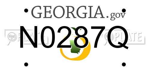 N0287Q Georgia License Plate