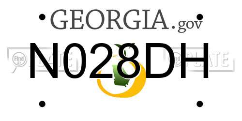 N028DH Georgia License Plate