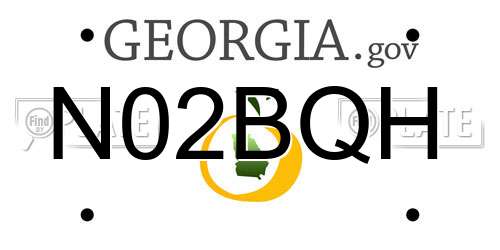 N02BQH Georgia License Plate