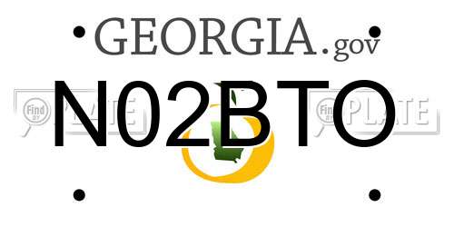 N02BTO Georgia License Plate