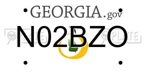 N02BZO Georgia License Plate