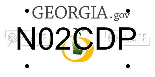 N02CDP Georgia License Plate