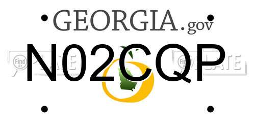 N02CQP Georgia License Plate