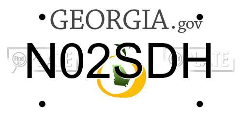 N02SDH Georgia License Plate