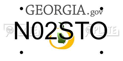 N02STO Georgia License Plate