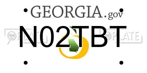 N02TBT Georgia License Plate
