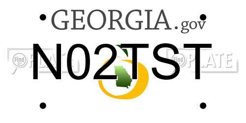 N02TST Georgia License Plate