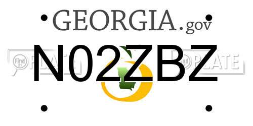 N02ZBZ Georgia License Plate