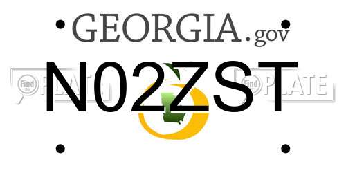 N02ZST Georgia License Plate